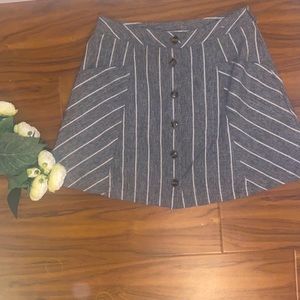 Striped a-line mini/midi skirt